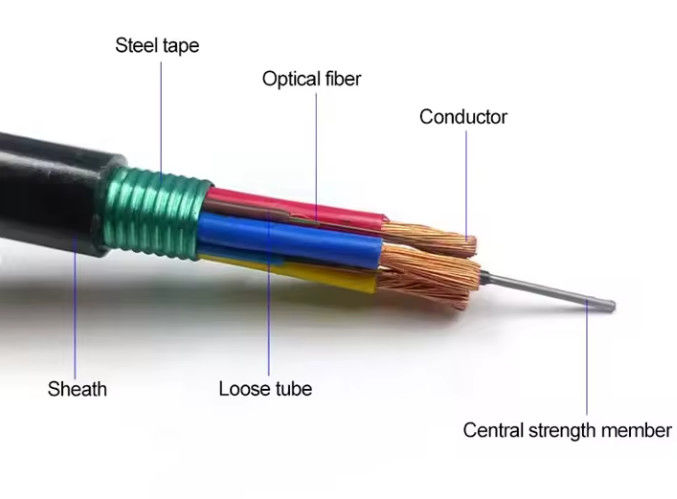 Photoelectric Hybrid fiber optic cable GDTS armoured with corrugated steel tape