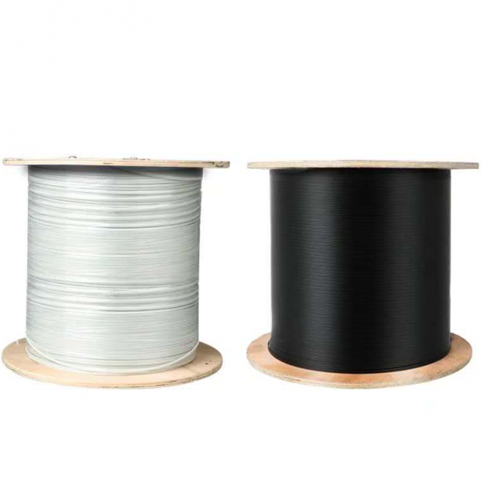 NEGRO / BLANCO fio de aço OU FRP fibra óptica DROP cabo FTTH plano GJXH cabo de couro interior 6