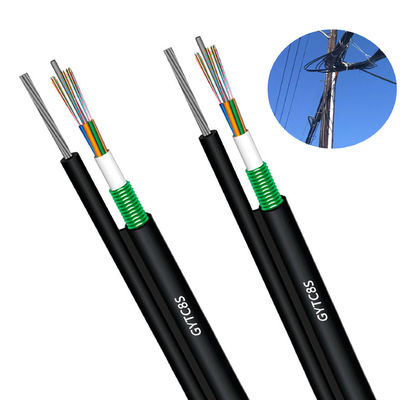 24 48 Core GYTC8S Self Supporting Aerial Figure 8 Fiber Optic Cable Steel Messenger