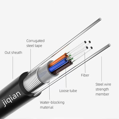Qualidade  Outdoor Aerial GYXTW Fiber Optic Cable Factory Direct 2 to 24 Core G652D Steel Armored fábrica
