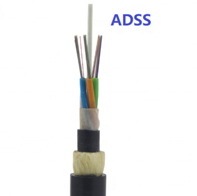 Cabo de fibra ótica Singlemode 48 dos núcleos exteriores aéreos G652 ADSS com fio de Aramid