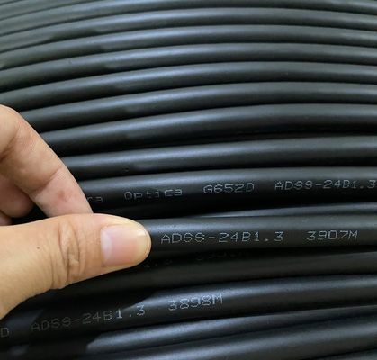 Período não metálico aéreo 50m 12 24 48 cabos de fibra ótica do núcleo ADSS