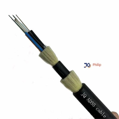 Cabo de fibra óptica ADSS monomodo sem metal multinúcleo com fios de aramida