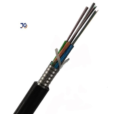 Cabo aéreo blindado da fibra ótica do canal de 12 núcleos da fita de aço exterior de GYTS GYTA