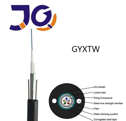 2 4 6 8 10 12 24 cabos de fibra ótica blindados do único modo do cabo do núcleo GYXTW