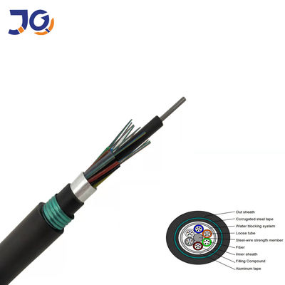 Revestimentos dobro GYTA53 blindado 4 do enterro direto subterrâneo 8 12 24 48 96 cabo de fibra ótica de 144 núcleos