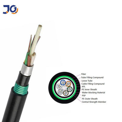 12 16 24 48 núcleo Fibra óptica cabo GYTA53 enterro direto Cabos de fibra óptica para exterior de bainha dupla e blindados