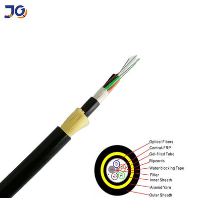 Adss Cabos aéreos de fibra óptica de modo único 6 8 12 24 48 Cabos de núcleo Adss G652D G657A1 Cabos de fibra óptica ao ar livre