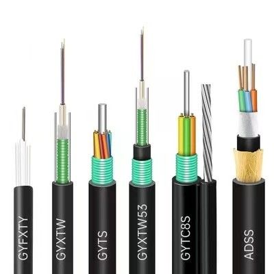 Cabos de fibra óptica redondos de comprimento longo para redes de Internet GYXTW53 Cable de fibra óptica de plástico de enterro direto a granel