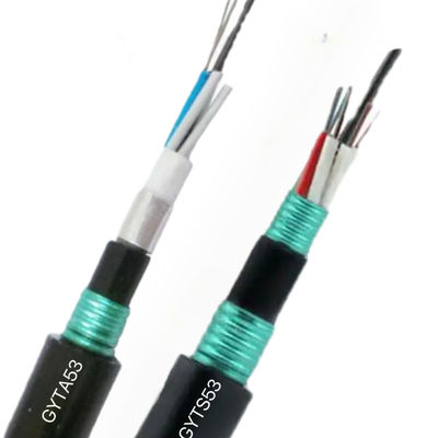 12 24 48 96 Núcleo de modo único G652d cabo aéreo de fibra óptica de conduta externa GYTA53 GYTS53