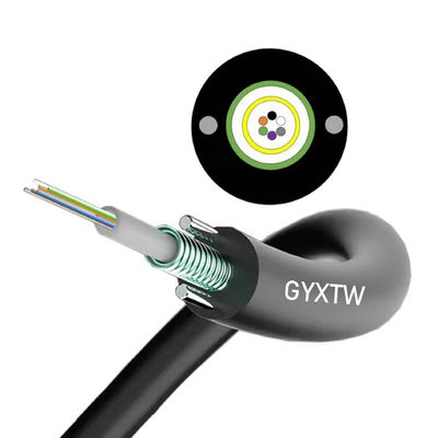 4 6 8 12 24 núcleo GYXTW Faixa de aço Cabos de fibra óptica exterior blindados