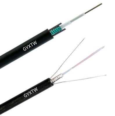 GYXTW Cabo de fibra óptica com PSP Banda de aço blindagem de fios de aço duplos paralelos e tubo solto com gel para comunicação ao ar livre