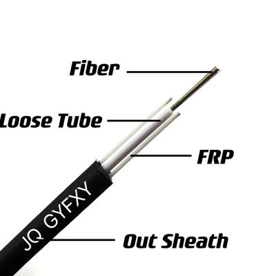 Cabo de fibra óptica exterior GYFXY tubo central solto não metálico cabo não blindado modo único