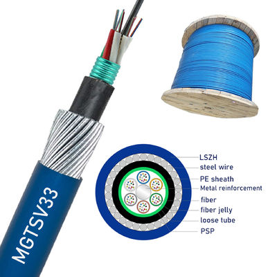Fábrica LSZH MGTSV33 Armadura de arame de aço Mineração Fibra óptica Retardante de chama G652D