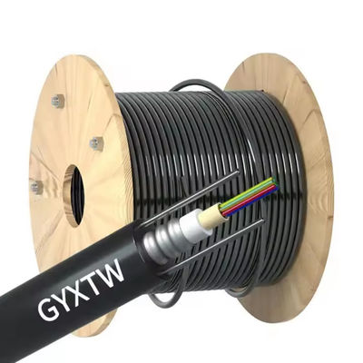 8 Fibra aérea central e de condução G.652 D Tubos centrais blindados GYXTW Cabos de fibra óptica para exterior