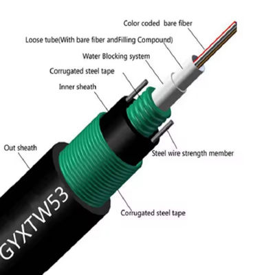 2 4 6 12 24 cabo de fibra óptica GYXTW53 SM G.657A1 G652D Cabos blindados de fibra óptica