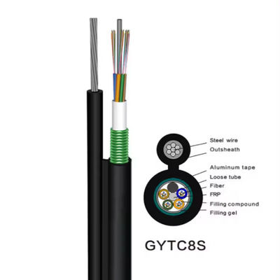Por grosso 72 núcleo GYTC8S Cabos blindados de fibra de modo único Fig8 Cabos de fibra óptica