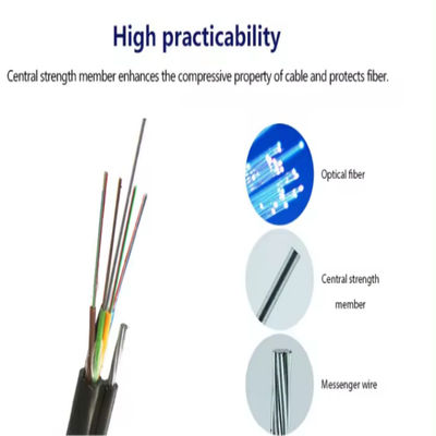 OEM 144 núcleo de fibra óptica exterior cabo aéreo fio de aço filamento de auto-suporte Figura 8 GYTC8S cabo de fibra óptica