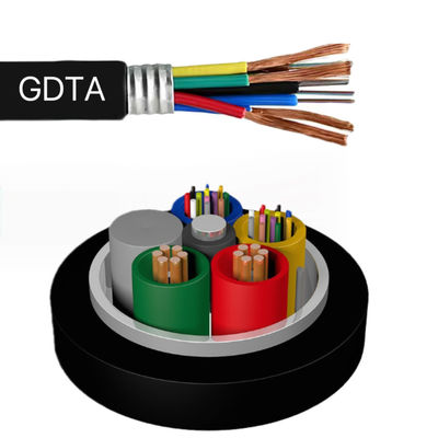 48 núcleos Cable de fibra óptica blindado GDTA GDTS Cable de fibra óptica fotolétrica híbrida com 2 * 2mm-Wire de energia