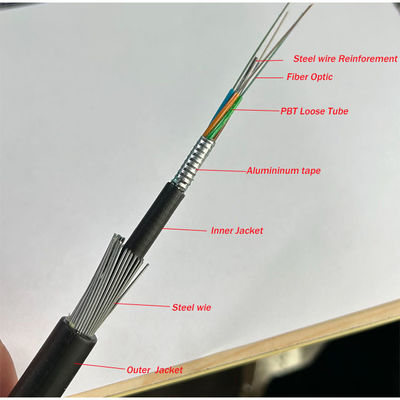 Cabos de fibra óptica submarinos GYTA33 48 96 144 Núcleos Cabos de fibra óptica submarinos