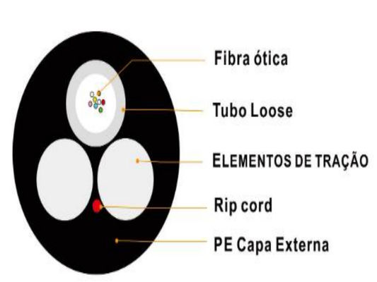 ASU Fibra Óptica Cable Asu Span 80m 100m 200m 4 6 8 Core 12 Hilos Fibra Cable G652 Cable