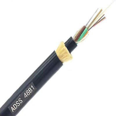 ADSS jaqueta dupla Modo Único Autoportante 24 Núcleo 48 Núcleo Fibra Óptica Cable G652D Para Aerial