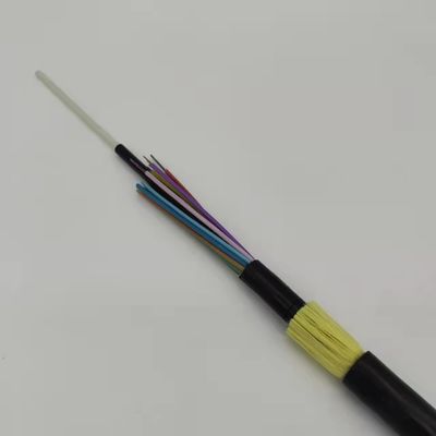 ADSS G652 12 24 48 96 cabo de fibra óptica de núcleo com casaco preto