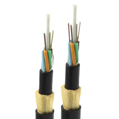 ADSS aéreo G652D G657A1 G657A2 144 Núcleo de modo único Cabos de fibra óptica para exterior com fio de aramida 100m 200m Span