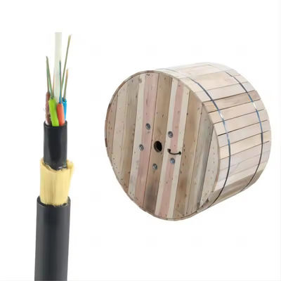 Cable de fibra ADSS autossustentável para ar livre 24 núcleo 48 núcleo OHDPE Jacket 100-200m Span SM MM Fibra óptica