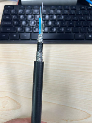 Modo único G652D 24 48 núcleo óptico de enterro direto cabo de fibra óptica GYTA53