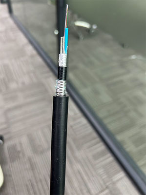 Modo único G652D 24 48 núcleo óptico de enterro direto cabo de fibra óptica GYTA53