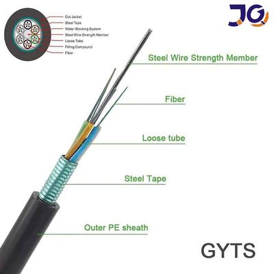 48 núcleos GYTS G652D Single Mode Outdoor Armored Fiber Optic Cable