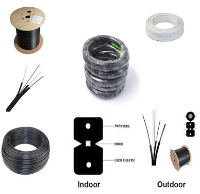 2 núcleo FTTH interior GJXH-2B6 cabo de queda G657A2 LSZH PVC jaqueta