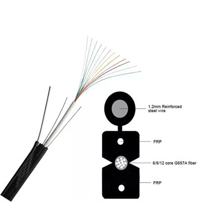 1-4 Núcleo FTTH cabo de queda exterior com mensageiro de aço e bainha LSZH
