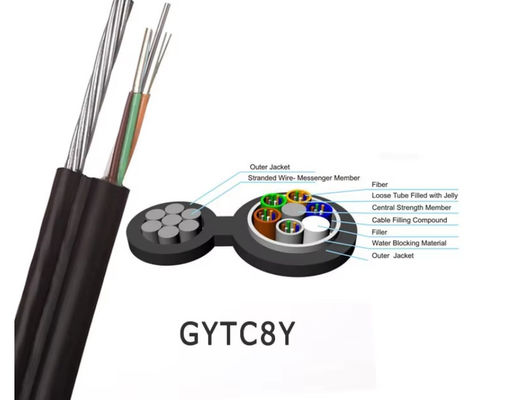 GYTC8S Figura 8 Cabos de fibra óptica, fios fixos, mensageiros aéreos