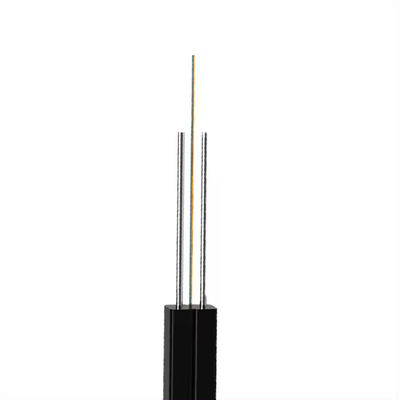 NEGRO / BLANCO fio de aço OU FRP fibra óptica DROP cabo FTTH plano GJXH cabo de couro interior
