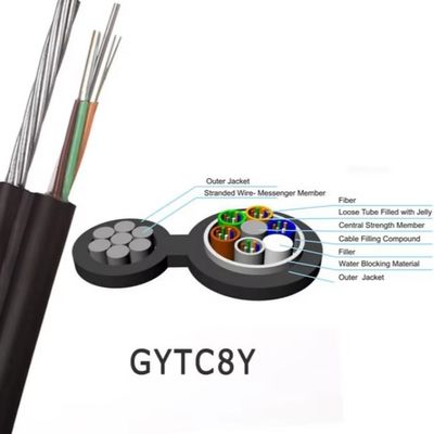 Cabo de Fibra Óptica Blindado Figura 8 GYFTC8S Aço Mensageiro Autossustentado FRP