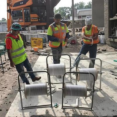 Cable de fibra óptica dobrável, patch cord, drop rack, cable laying tool, cable reel, wire guiding rack para monitoramento da construção