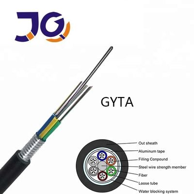 Cabo de Fibra Óptica Blindado GYTA 2 144 Fios Tubo Solto Enterramento Direto Duto