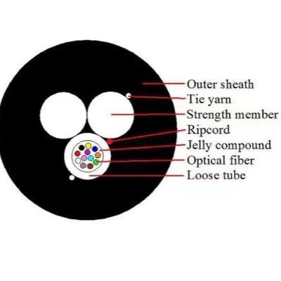 Dois cabos aéreos de fibra óptica de 12 núcleos ASU 80