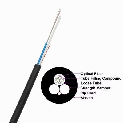 Dois FRP Aerial 12 Core ASU 80 Drop Fiber Optic Cable GYFFY Outdoor FTTH Cable preço da fábrica