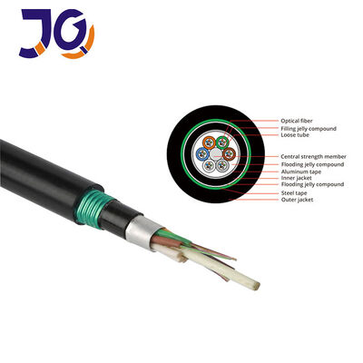 GYTA53 núcleos de fibra ótica blindados enterrados diretos do cabo 48 G652D para a instalação subterrânea