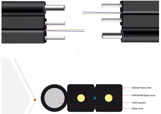 cabo de fibra ótica de 20kgs/Km G657A1 FRP FTTH