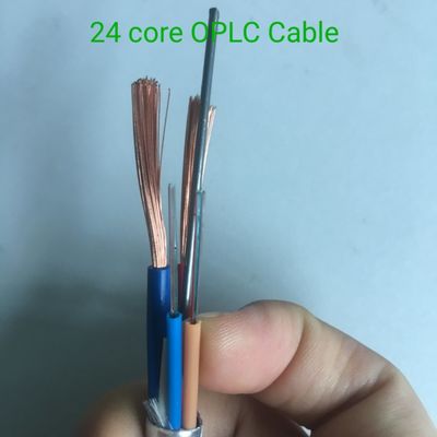 Cabo de fibra ótica do núcleo GYXTW do híbrido 24 com dois fios de cobre do poder