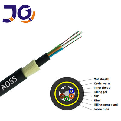 Cabo de fibra ótica do período 100m ADSS das linhas ISO9001 144