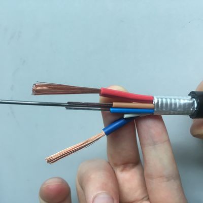 Cabo de fibra ótica híbrido do núcleo de G652D 6 com 2 fios de cobre OPLC do poder