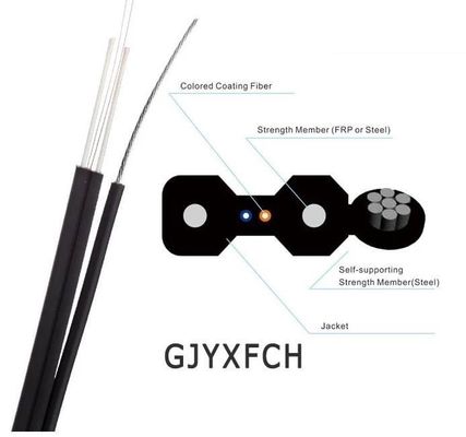 Cabo pendente da autossuficiente fibra ótica exterior de G652D FTTH