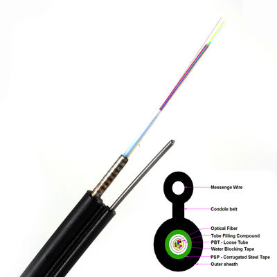 Figo aéreo oito GYXTC8S do cabo de fibra ótica do núcleo do revestimento 4 do HDPE