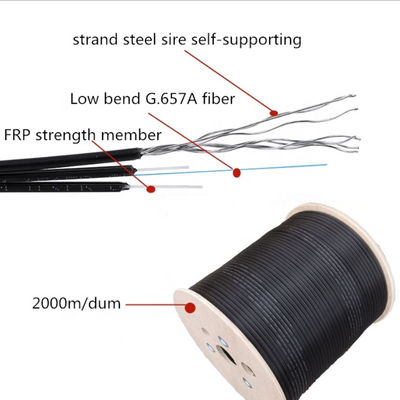 Revestimento do cabo pendente LSZH da fibra ótica da força FTTH de Kfrp