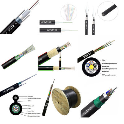 12 figura 8 aço aéreo da fibra dos núcleos GYTC8S da aplicação do cabo blindado
